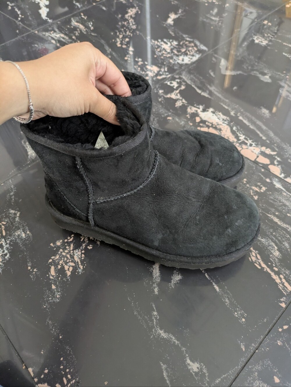 Ugg Classic Mini II Black Boots Size 6